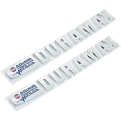 2X Allison Efi Live Duramax Emblems 3D Badge Nameplate Replacement for Duramax (Blue Chrome) Cover