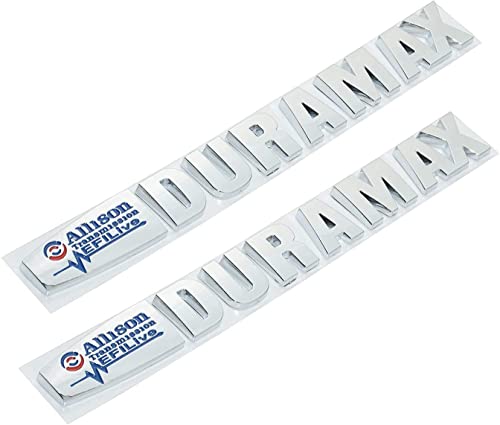 Image of 2X Allison Efi Live Duramax Emblems 3D Badge Nameplate Replacement for Duramax (Blue Chrome)