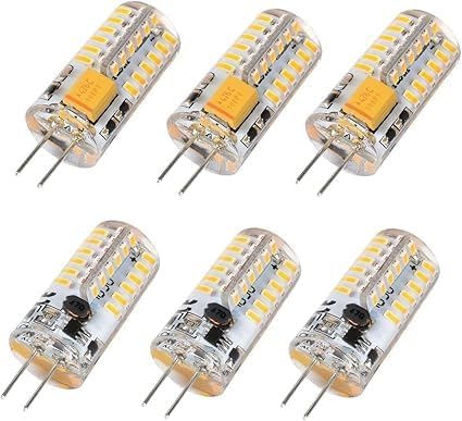 6pcs LED Bulb Bi-Pin Base Lights 3W AC/DC 12V Daylight White 6000K G4 Bulb for Outdoor Lighting Deck Stair Step Path Paver Lights Landscape Bulbs (Pack of 6)