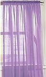 Onestopshop's Lavender Voile Sheer Panel Drape Curtain for Your Window Fully Stitched and Hemmed 55x84