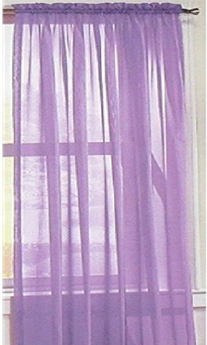 Onestopshop's Lavender Voile Sheer Panel Drape Curtain for Your Window Fully Stitched and Hemmed 55x84