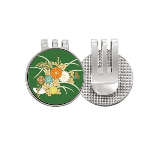 Marqueur de balle de golf en émail jaune - Accessoire fleur japonaise pour golfeur
