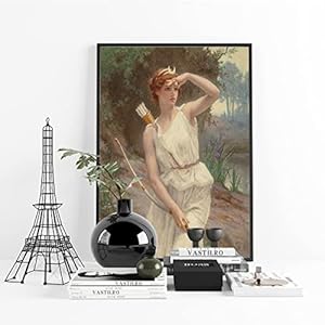 Diana The Huntress Guillaume Seignac Vintage Poster Canvas Schilderij Print Art Wall Picture Goddess Hunt Moon Decor 50x70CM Frameloze
