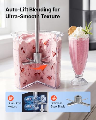 Image of VEVOR Ice Cream Maker, 7-in-1 Frozen Treat Maker for Gelato, Sorbet, Milkshake, Frozen Yogurt & Lite Ice Cream, Homemade Ice-Cream Machine with One-Touch Mix-in + Respin for Smooth, Creamy Texture