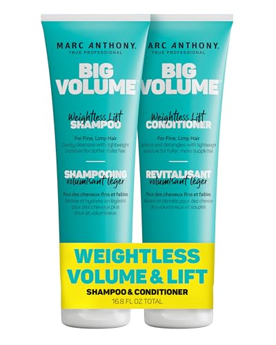 Marc Anthony Big Volume Hair Shampoo & Conditioner Set for Fine, Thin Hair - Lightweight Volumizing...
