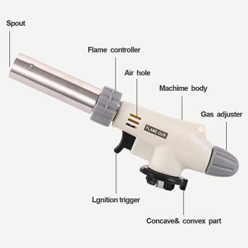 ButaneTorch Head Blow Lighter Cooking Culinary Flame Gun for Desserts BBQ creme brulee Braze Unfreeze And Outdoor Camping Kitchen Food Torch Head Adjustable Flame Size