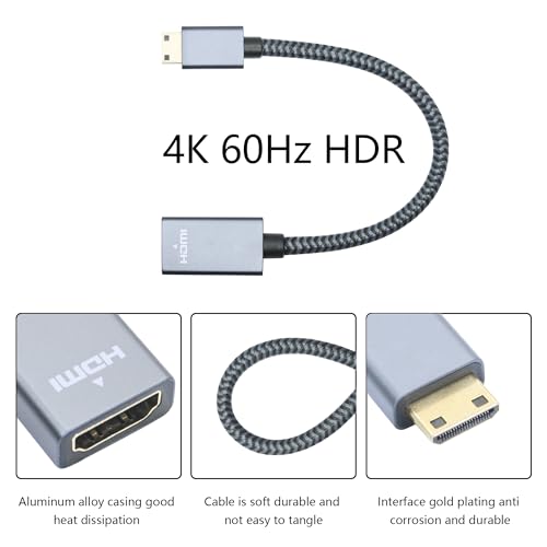 Cable mini HDMI a HDMI macho hembra 4K 60Hz para Raspberry Pi Zero 4