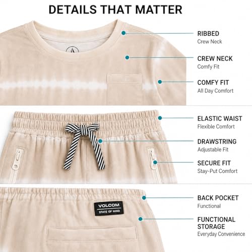 Image of Volcom Toddler Baby Boy Shorts Set - 2 Piece Short Sleeve Graphic Tees and Shorts Infant Toddler Little Boys Summer Outfits