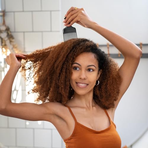 2 Piezas Peines Afro Dientes Anchos Plástico Negro miniatura 5