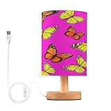 Matériau : tissu en lin (abat-jour) + lumière LED (sans ampoule) avec base + câble USB (non amovible). La petite lampe de table mesure 13 x 24,6 cm, le diamètre est de 13 cm, convient à la plupart des tables de chambre, ajoute une atmosphère chaleureuse à votre chambre.