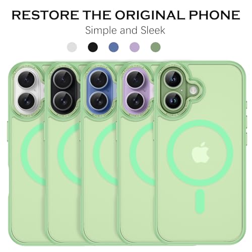 Image of YINLAI for iPhone 17 Case 6.3-inch,Magnetic Compatible with MagSafe, Slim Matte Anti-Fingerprint, Shockproof Full Body Military Grade Protection for iPhone 17 Cover, Light Green