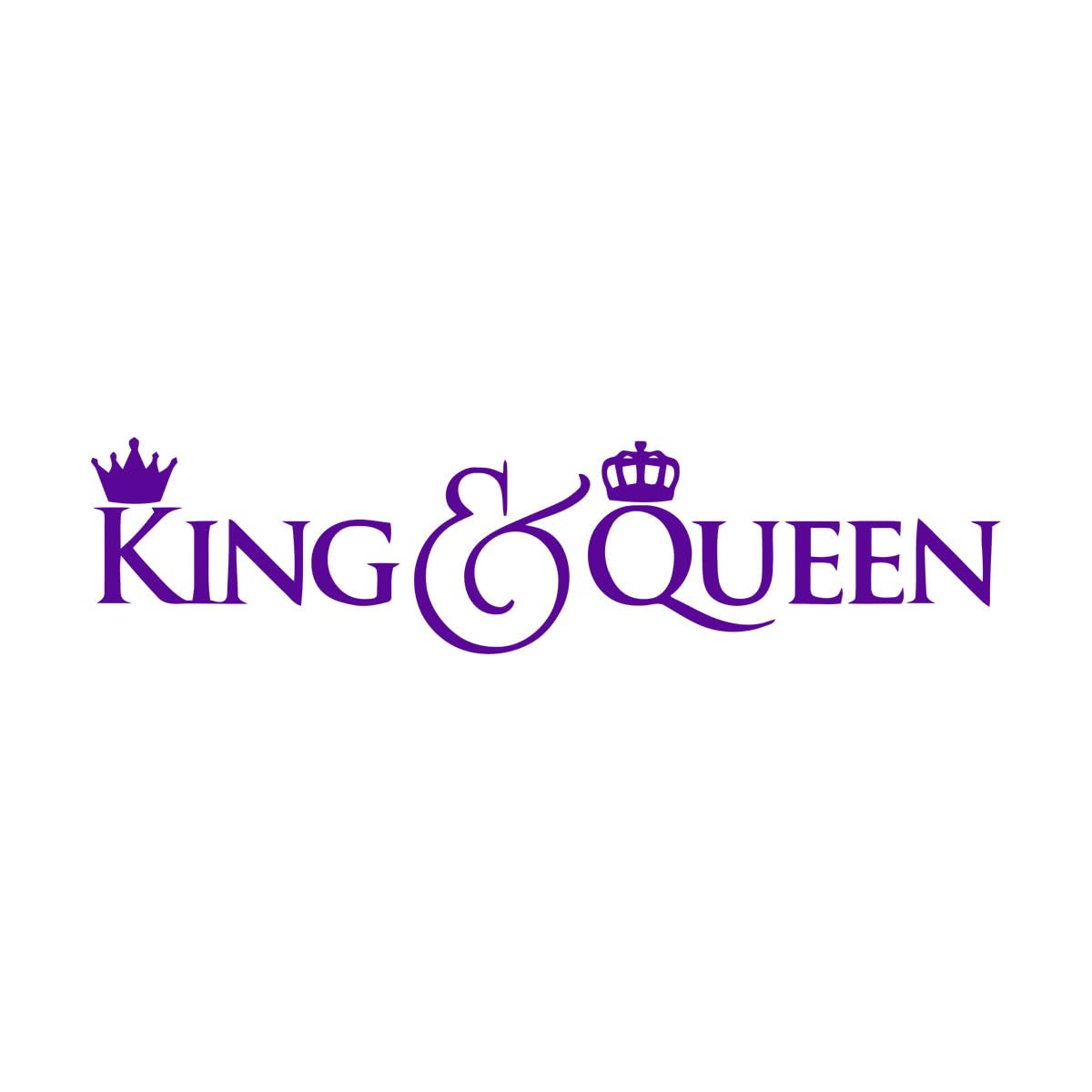 King Queen Wall Decals Artistic Lettering Home Decor Couple Master Bedroom Marriage Wedding Decoration Art Wall Stickers Small - 14x57cm — image 1