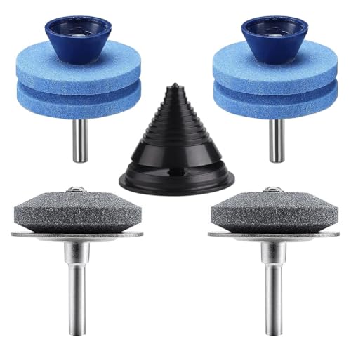 Histos Afilador de Cuchillas para Cortacésped, Afilador de Cuchillas para Taladro con Equilibrador de Cuchillas, Afilador de Cuchillas para Taladro