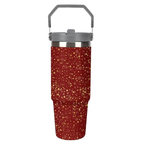 Bling, Stars, Background, Natale Termos Caffè Con Design Ergonomico E Isolamento Avanzato - Ottimo Per Uso Quotidiano E Viaggi 30oz