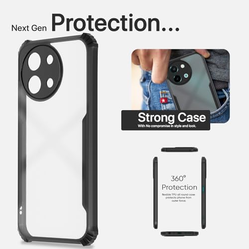 Image of Pikkme Vivo Y38 5G Back Cover | Crystal Clear Transparent Back | Ultra Hyrbid | Full Camera Protection | Raised Edge | Bumper Back Case (Blue)