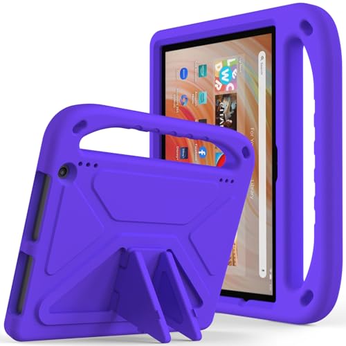 Funda para Amazon Fire HD 10 con asa a prueba de golpes y doble soporte para máxima seguridad