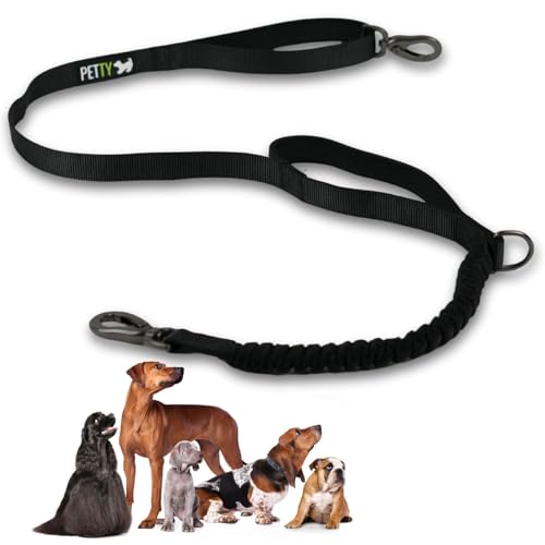 Guinzaglio per Cani con Ammortizzatore, Antishock e Maniglia a Presa Corta- Aggancio Cintura di Sicurezza – Ultraresistente- Ideale per Addestramento Taglia S