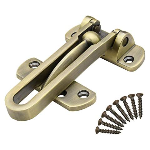 Earl Diamond Door Lock Latch for Home Security, Front Door Locks for Kids, Home Reinforcement Lock for Swing-in Doors, Thicken Solid Stainless Steel, Antique Bronze Cover