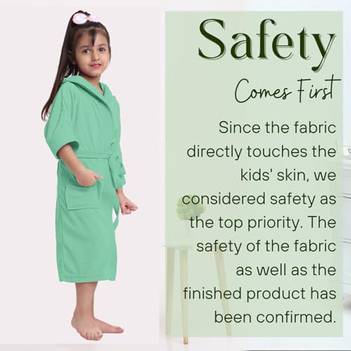 Image of CREEVA Cozy Hooded Bathrobe for Kids - Lightweight, Quick-Dry, and Perfect for Daily Use