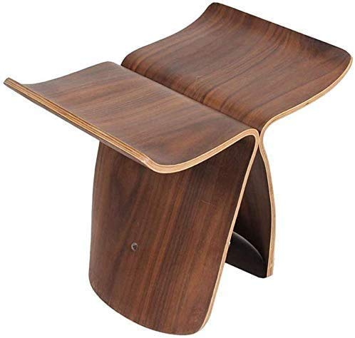 AIDDKK 17 inch Sori Wooden Stool Chair, Naturally Finished Solid