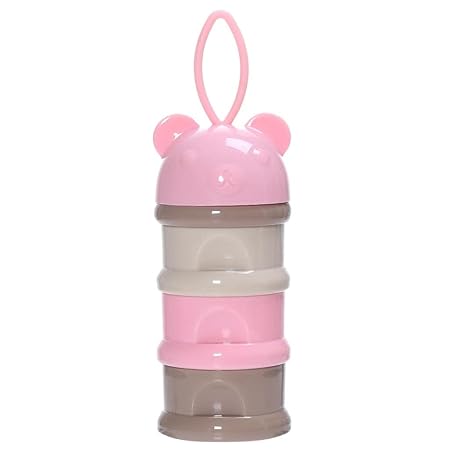 MYADDICTION Baby Stackable Formula Dispenser & Snack Containers 3 Layers Non-Spill Pink Baby | Feeding | Other Baby Feeding