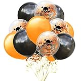 ハロウィン コンフェッティ 風船 誕生日 飾り付け バルーン 飾り ラテックスバルーン 紙吹雪 バルーン ミックス セット パーティー 結婚式 プロポーズ 記念 (バルーンB)