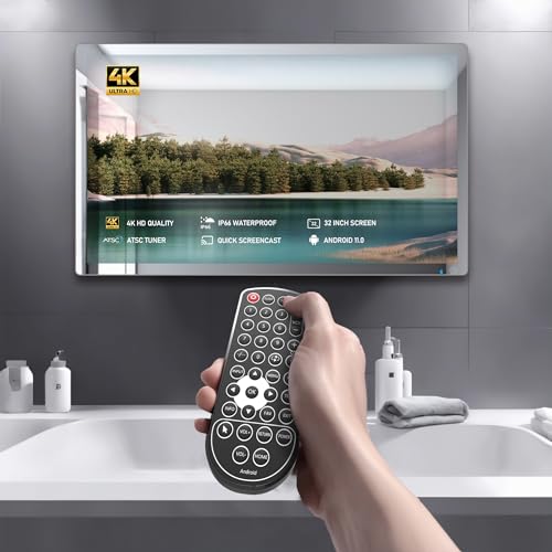 Leotachi 32-inch 4K Smart Bathroom Mirror TV