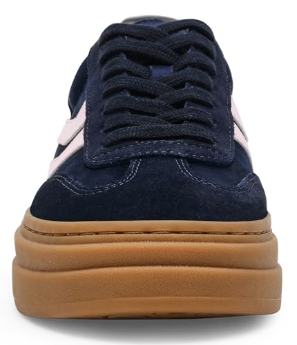 Steve Madden Women's Dodge Sneaker, Navy/Pink, 7.5 M US