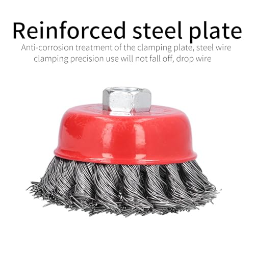 Image of 5Pcs Wire Wheel Brush, Wire Wheel for Angle Grinder & Cup Brush, M14 Screw Thread Twisted Knotted Heavy Cleaning, for Rust Removal, Paint Stripping, Weld Cleaning and Surface Preparation on Metal