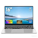 FUNYET Ordenador Portatil 16 Pulgadas, Laptop 16 GB de RAM, 512 GB de SSD, PC Portátil Procesador N100, Soporte Touch ID, Win 11, 6000mAh, FHD 1920 * 1200, Teclado Retroiluminado