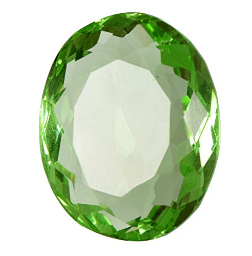 REAL-GEMS Natural Green Amethyst Loose Gemstone Oval Cut 50.30 Ct Translucent Stone for Jewelry Making and Collectors