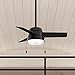 Hunter 36 inch Small Indoor Ceiling Fan with LED Light and Pull Chain - Modern Ceiling Fan, Standard Mount, 3 Blades, For Bedroom, Home Office, or Laundry Room, Quiet - Aker 59302, Matte Black