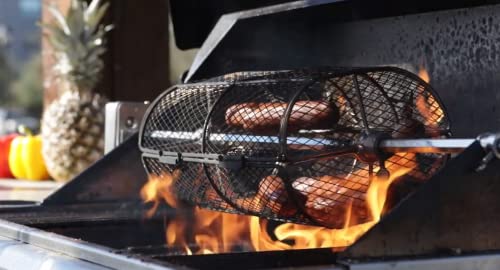 only fire Universal Rotisserie Basket Grill Accessory, Teflon Rotisserie Grill French Fries Basket Fits for Any Gas Grill or Other Ceramic Grills - Thumbnail 6