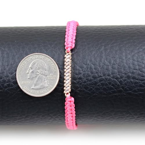Image of Hand-woven String and Tennis Zircon Bracelet, Stylish Retro Adjustable Bracelet BFF Cubic Zirconia Crystal Women's Love Friendship Jewelry