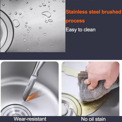 Fregadero de Cocina de Acero Inoxidable con cubeta Profunda, Grifo de Agua fría y estantes de Almacenamiento para Uso en lavandería.