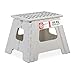 Relaxdays Sgabello Pieghevole L, da Bagno o Campeggio, per Bambini, Fino a 120 kg, Plastica, H 32,5 cm, Bianco, H 30 cm immagine