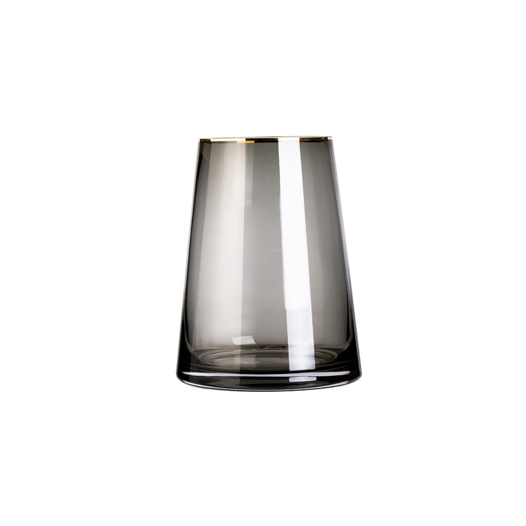 Vase en verre gris et or de style moderne pour une décoration de salon élégante