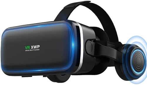 XWP Casque VR 3D avec Écouteurs, Lunette De Réalité Virtuelle (VR...