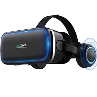 XWP Visore Realtà Virtuale 3D Per Smartphone, Occhiali VR Con Cuffie, Lenti HD Anti Luce Blu, Compatibile con iPhone&Android (4,7–6,8"), Esperienza Di Gioco&Film, Regalo Festivo Per Bambini E Famiglia