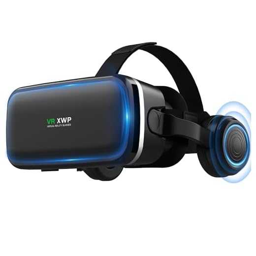 XWP 3D VR Brille Handy Mit Kopfhörern Für Smartphones, Virtual Reality Headset Mit HD-Linsen, Kompatibel Mit iPhone&Android (4,7–6,8"), Immersives Gaming/Filmerlebnis, Ideales Für Freunde Und Familie
