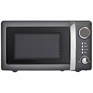 wilko matt grey microwave 20l, 800 watt output microwave with defrost function, 25.6cm h x 45.1cm w x 34.5cm d