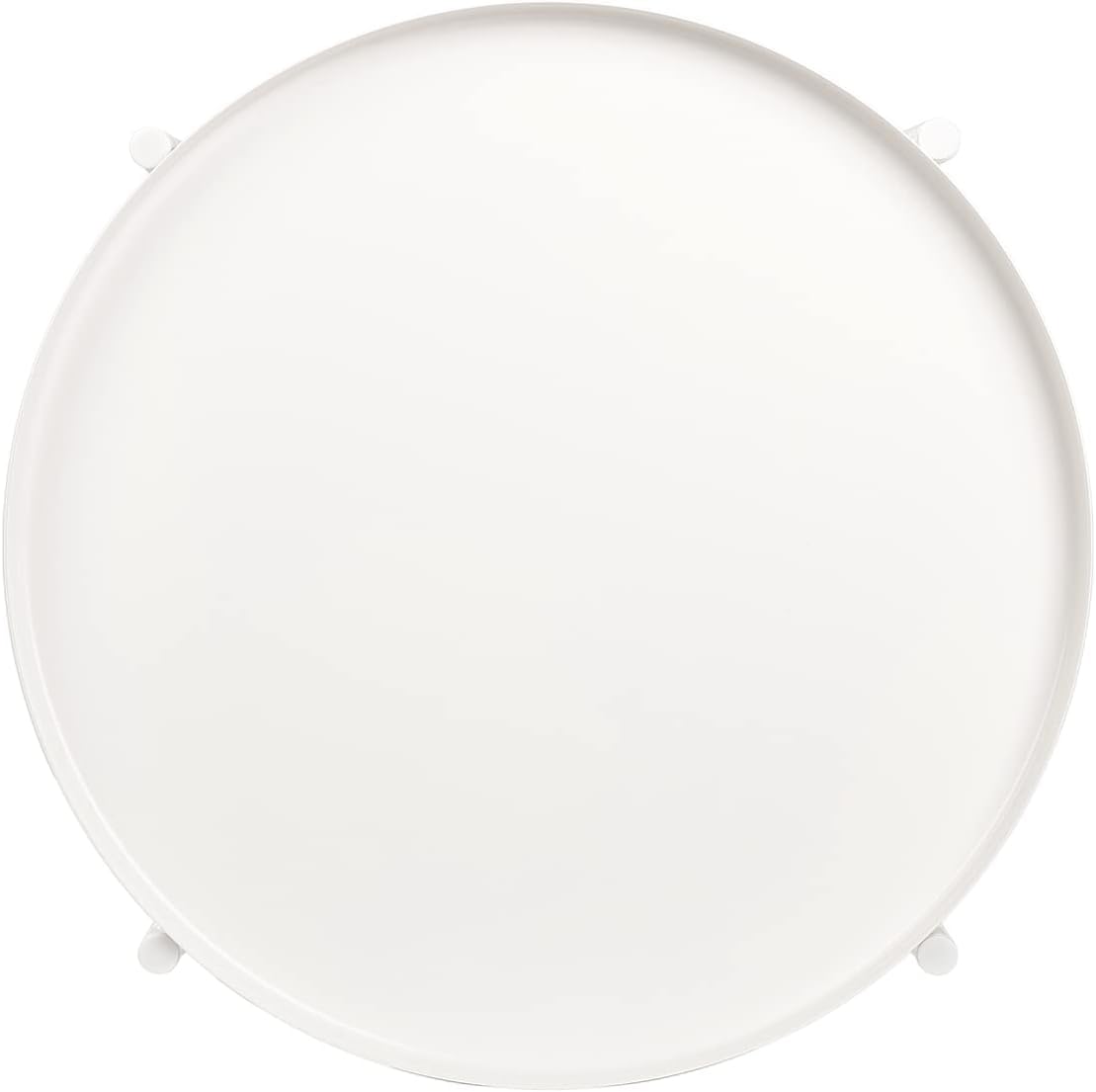 danpinera Tray End Table, Round Metal Tray Table Side Sofa Table Anti-Rust and Waterproof Outdoor & Indoor Snack Table Accent Coffee Table Bright White