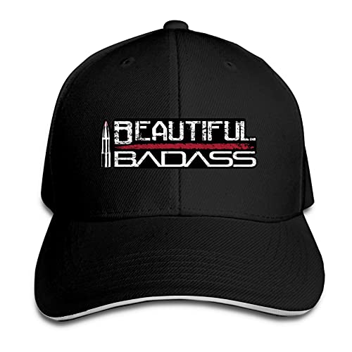 Mortgats BLACK-48 Beautiful Badass Baseball Hat Sandwich Cap Sun Hats Vintage Unisex Adjustable Of Washable Trucker Caps Black cover