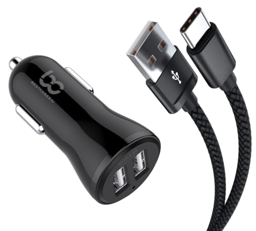 NWNK13 Carregador rápido de carro para Google Pixel 7 / 7A / 6A / 6/6 Pro / 8 / 8 Pro / 8 A carregador de carro adaptador USB de 2 portas de carregamento rápido 4,8 A com cabo USB tipo C de 1 m para