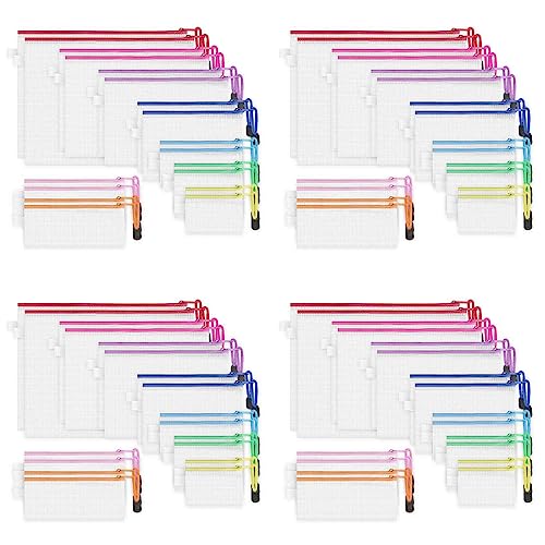Bolsas con cremallera impermeables pack de 72 en 8 tamaños y 9 colores para documentos
