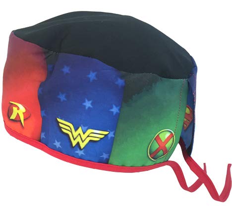 Gorro médico, enfermero, veterinario, dentista. Logos superheroes. Pelo corto.
