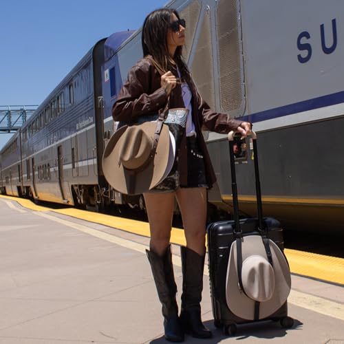 Hat Holder for Travel- Stylish Durable Travel Accessory Designed for Purses, Totes, Bags, Backpacks, Luggage & More | Fits Multiple Hats and Cowboy Hats with Thick or Curved Brims2