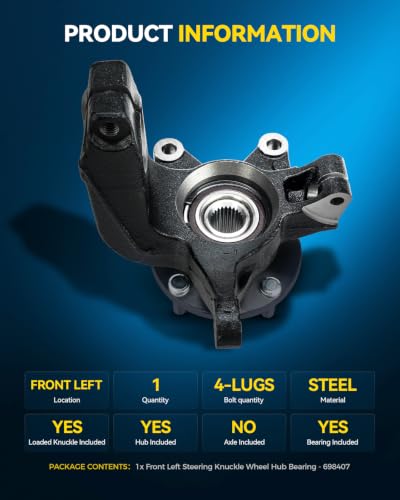 Image of PHILTOP Front Left Steering Knuckle Wheel Hub Bearing for Ford Focus