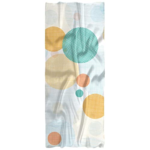 Écharpe légère femme jaune et bleu pour le printemps | Châle à cercles multicolore