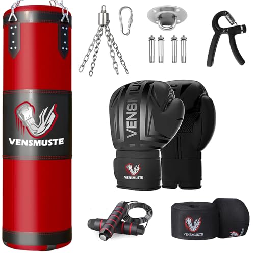 Vensmuste Punching Bag for Adults, 4FT Oxford Heavy Boxing Bag Set, Punching Bag with 12OZ Boxing...